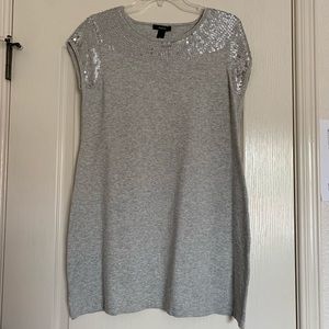 Alfani gray/silver shirt dress
